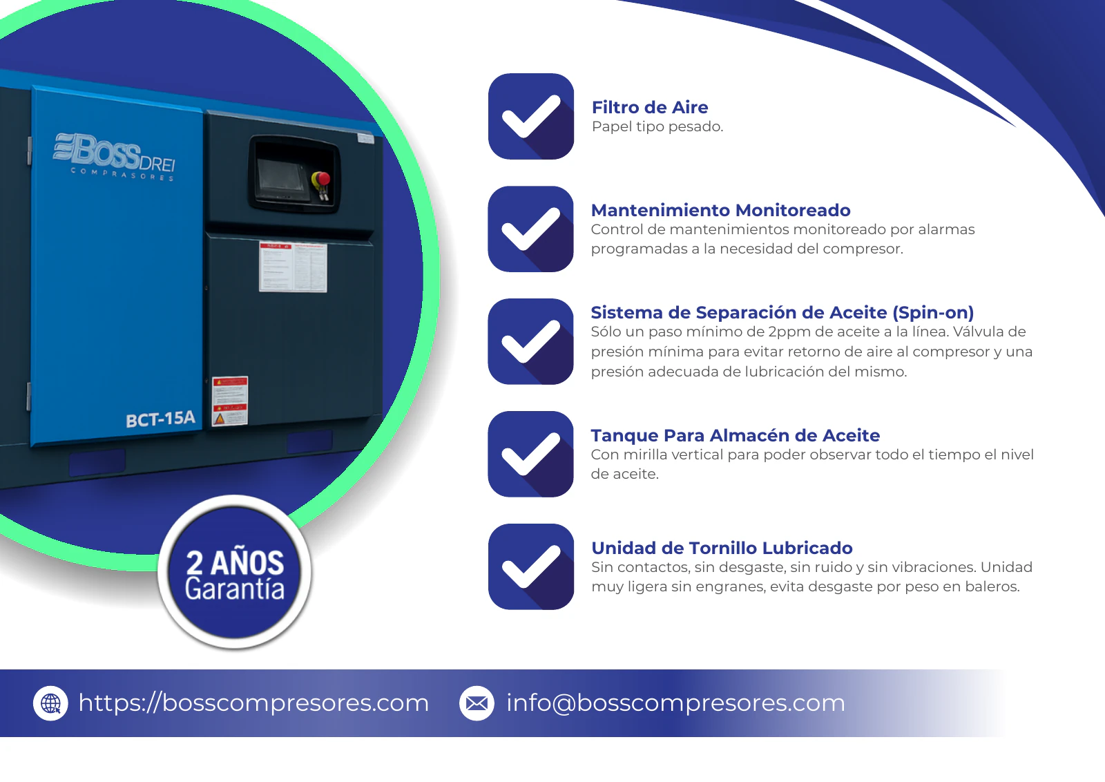 Compresores de tornillo — Catálogo de Compresores de Aire Boss Drei, página 3 de 31