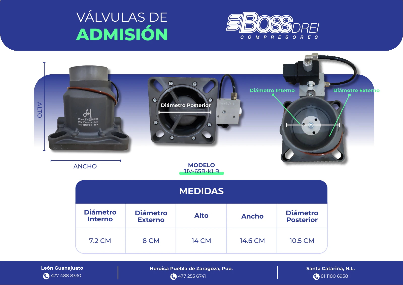 Válvulas de admisión — Catálogo de Refacciones para Compresores Boss Drei, página 12 de 20