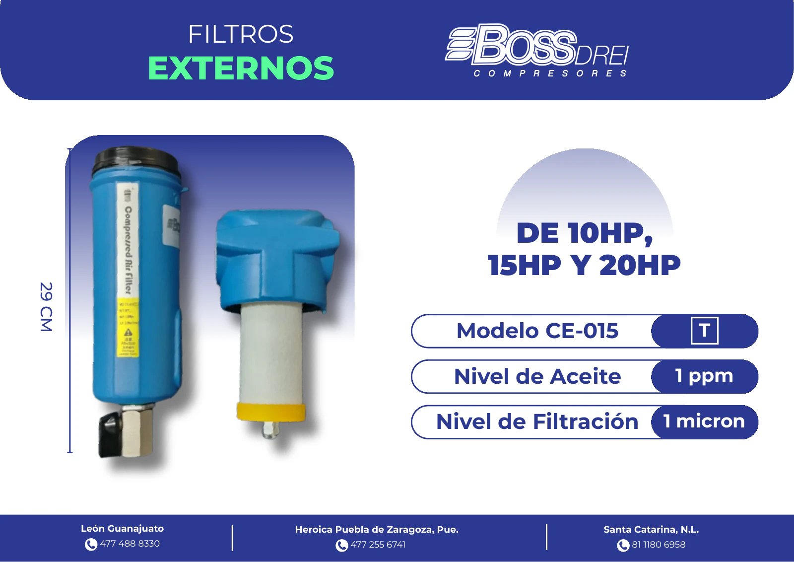 Filtros externos — Catálogo de Refacciones para Compresores Boss Drei, página 17 de 20