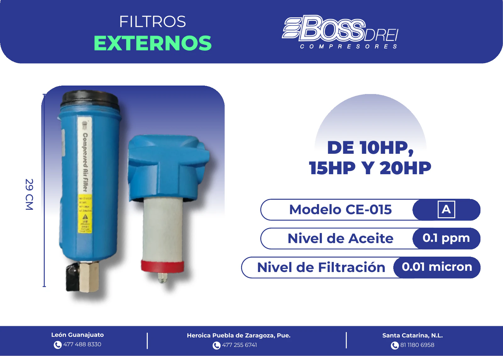 Filtros externos — Catálogo de Refacciones para Compresores Boss Drei, página 18 de 20