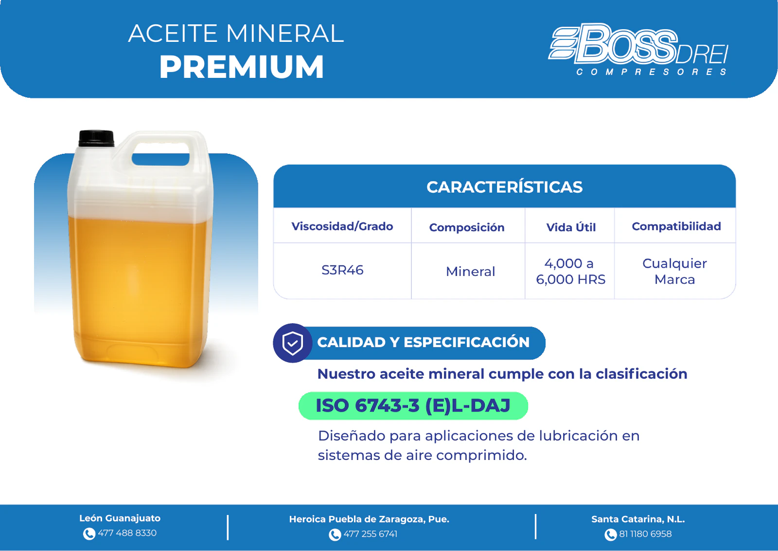 Aceite mineral premium — Catálogo de Refacciones para Compresores Boss Drei, página 19 de 20